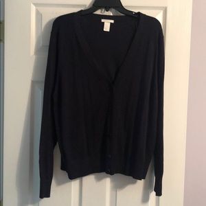 H&M navy blue button up sweater